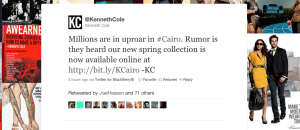 Kenneth Cole cairo tweet