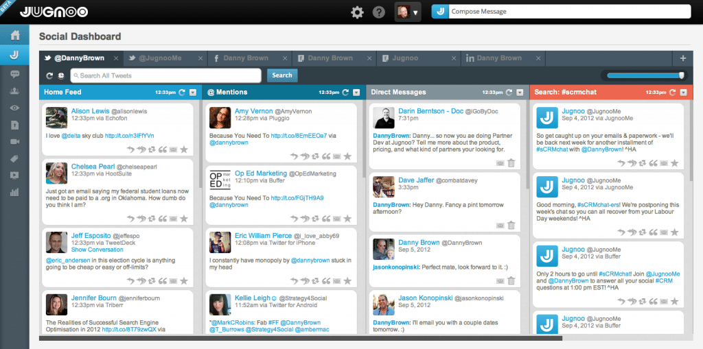 Jugnoo social dashboard