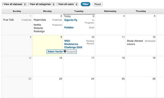 Wordpress calendar